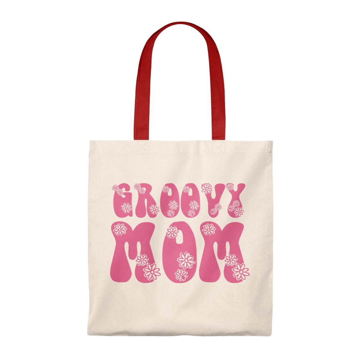 Groovy Mom - Tote Bag Bags Printify Red