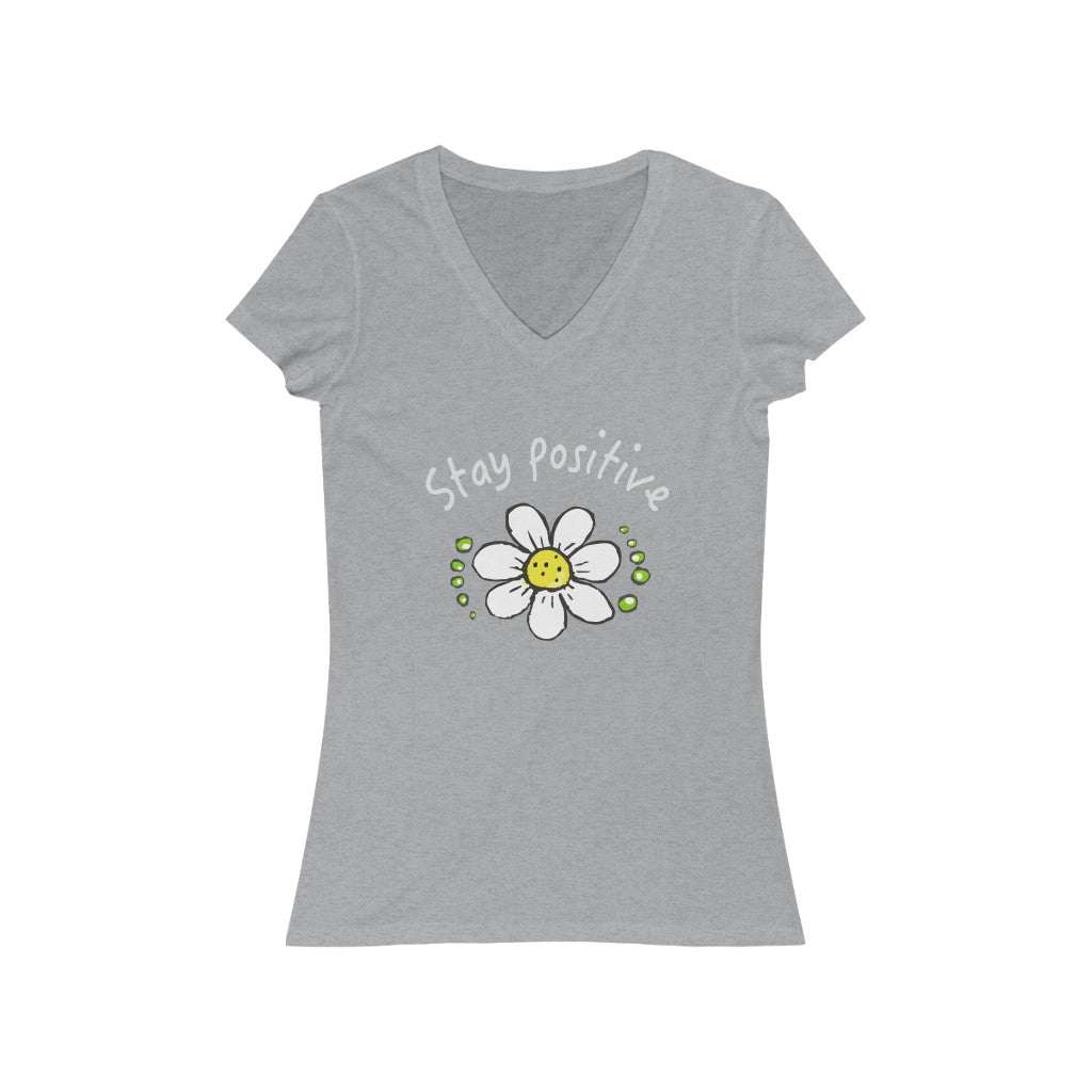 Stay Positive Women's Jersey Short Sleeve V-Neck Tee
