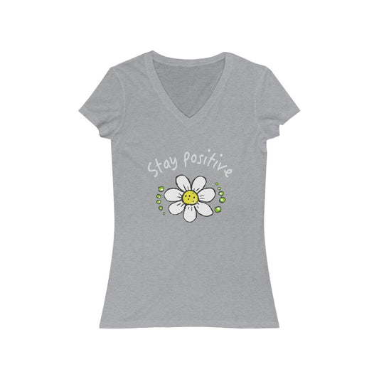 Stay Positive Women's Jersey Short Sleeve V-Neck Tee