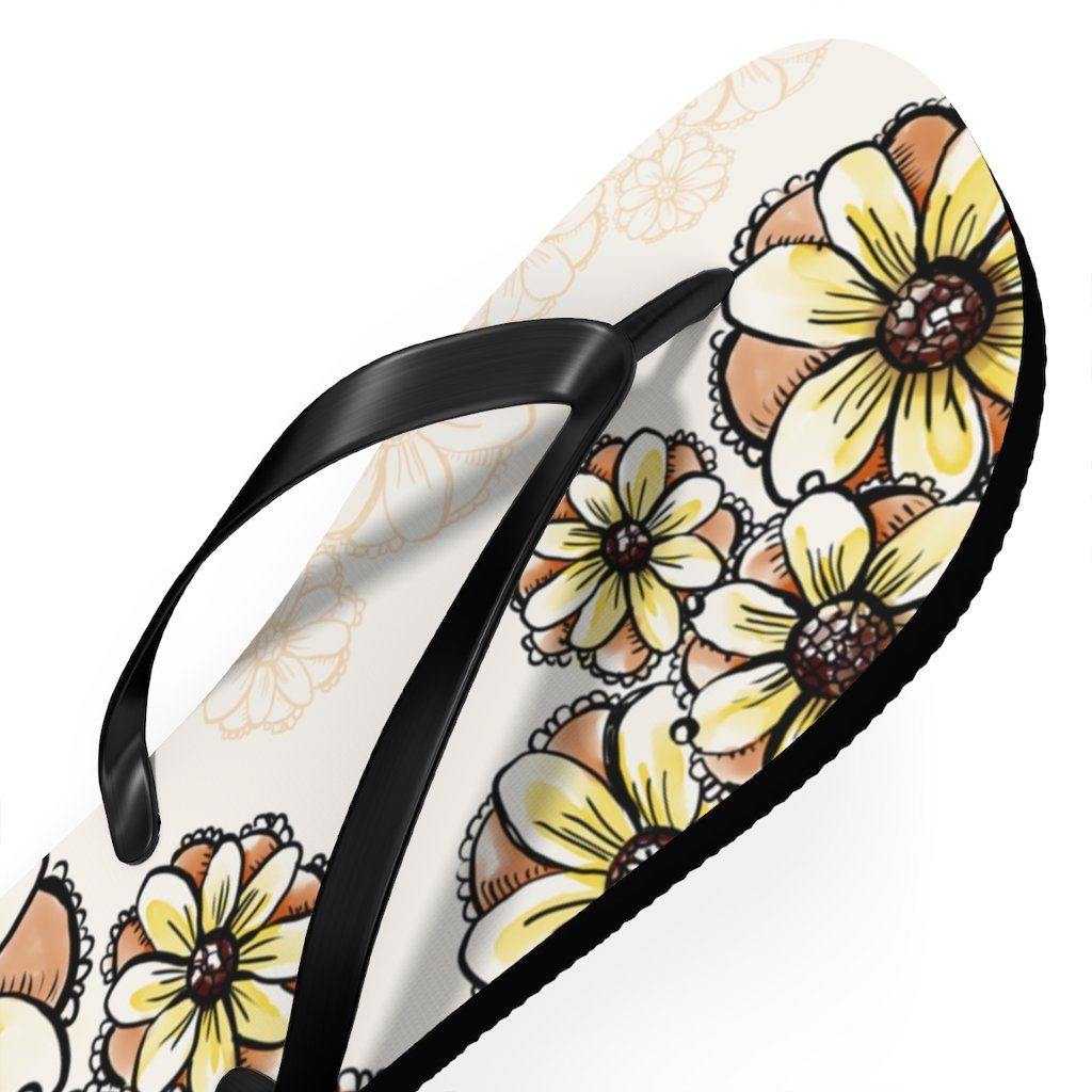 Boho Flowers Unisex Flip-Flops Shoes Printify