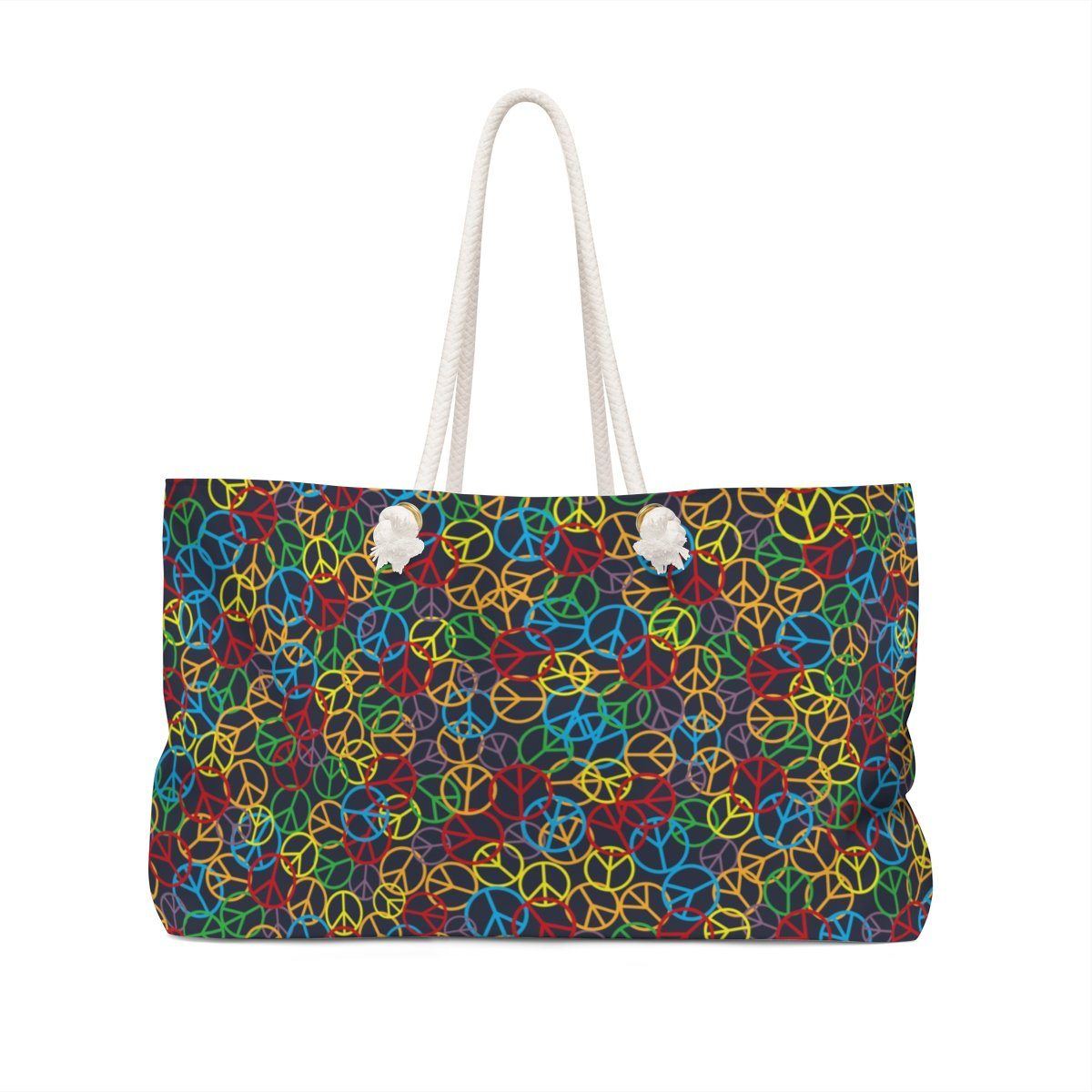 Peace Sign Pattern Weekender Bag Bags Printify