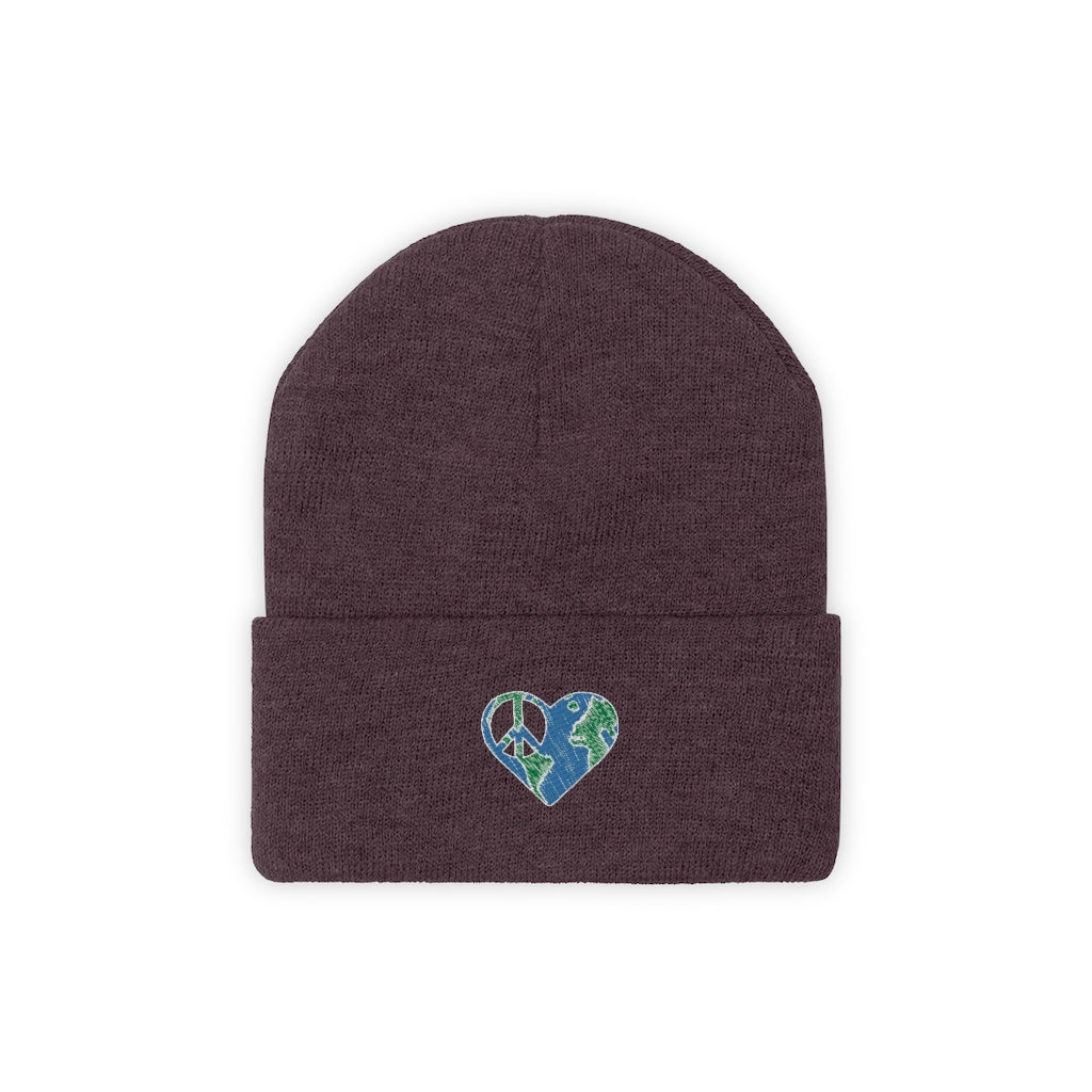 I heart peace- Knit Beanie