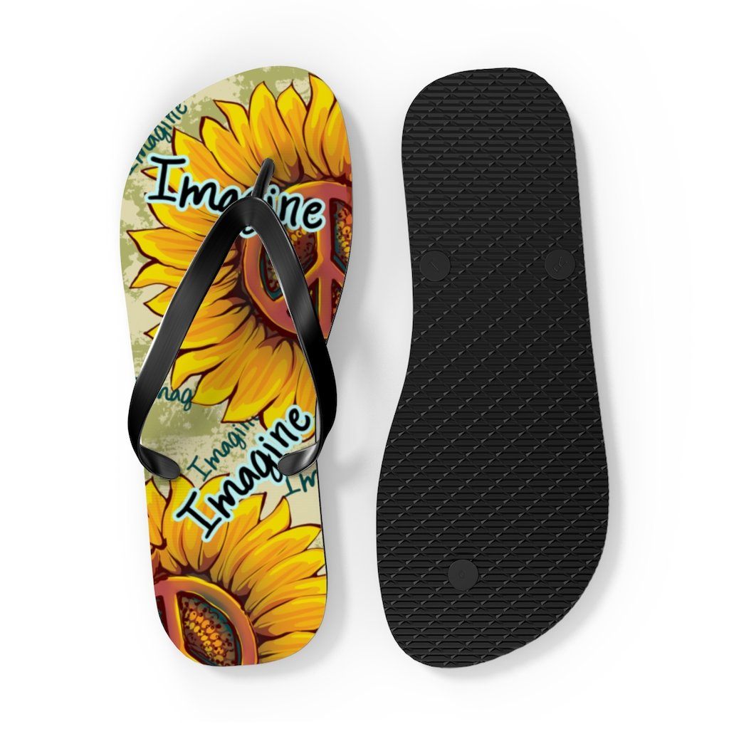 Imagine - Sunflower - Unisex FlipFlops Shoes Printify