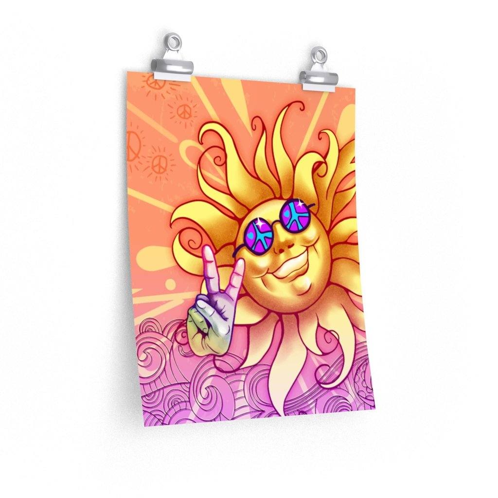 Sun Peace Out - Premium Matte vertical posters Poster Printify 11β³ Γ 14β³ CG matt