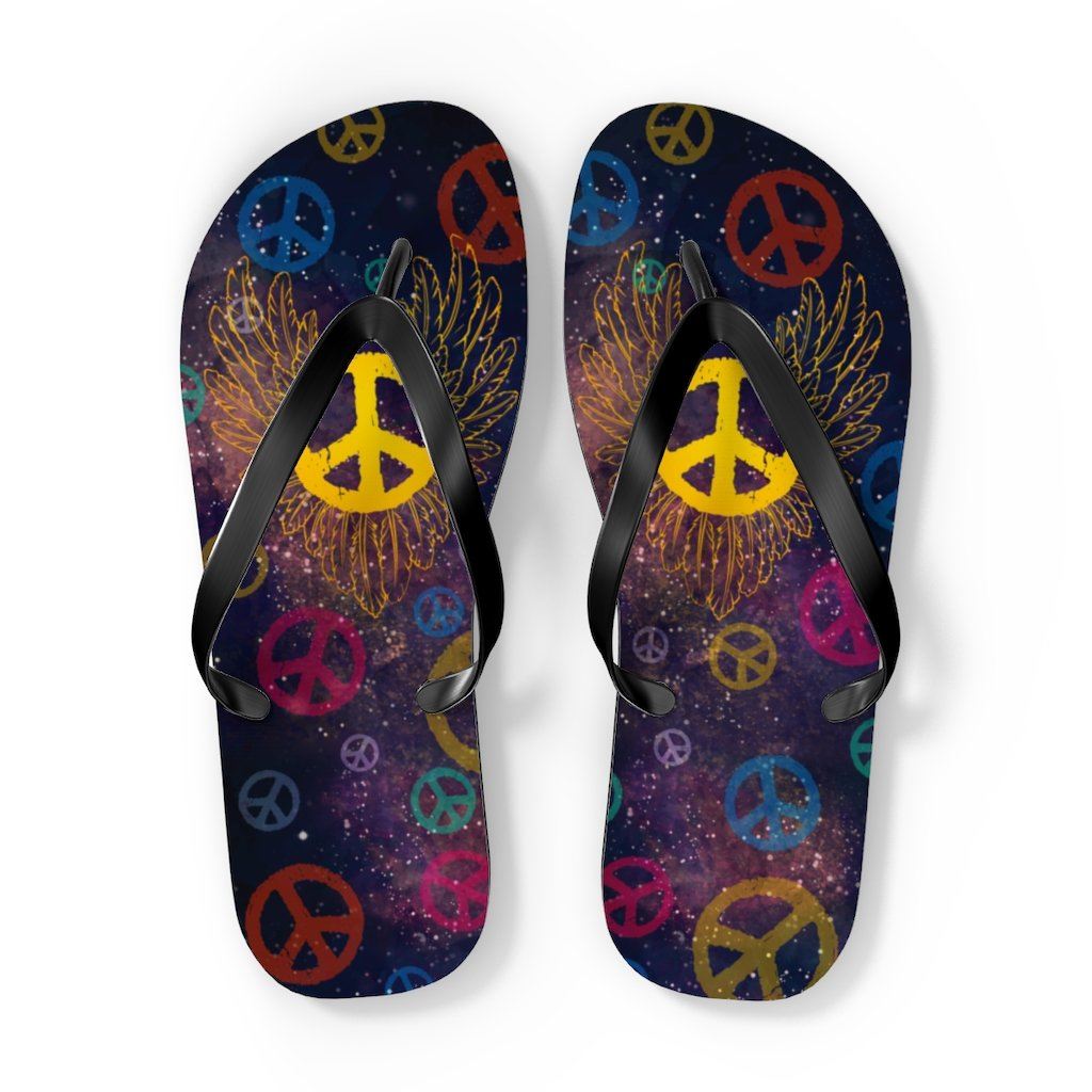 Dream Catcher Unisex Flip-Flops Shoes Printify XL Black