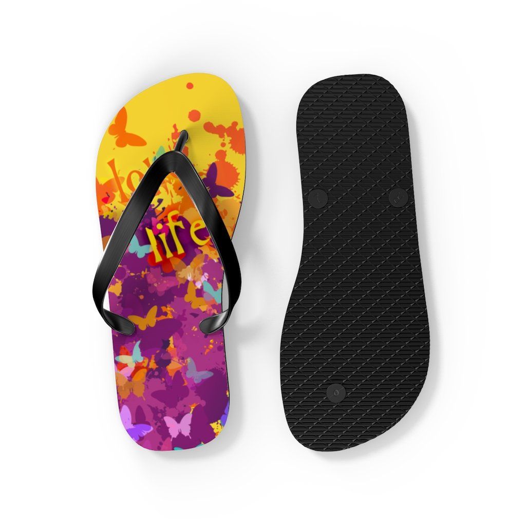 Love Life Unisex Flip-Flops Shoes Printify