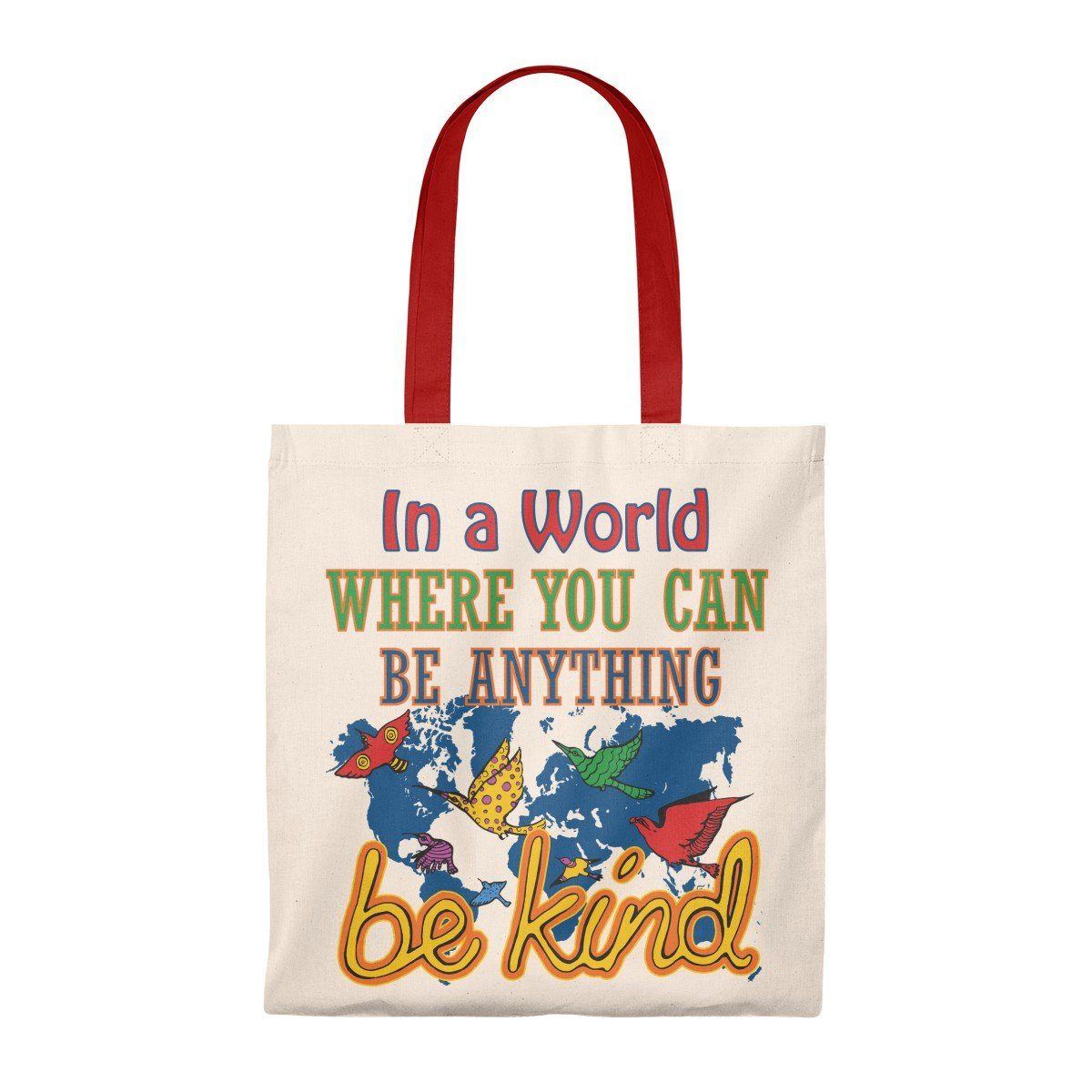 Be Kind Tote Bag Bags Printify Red