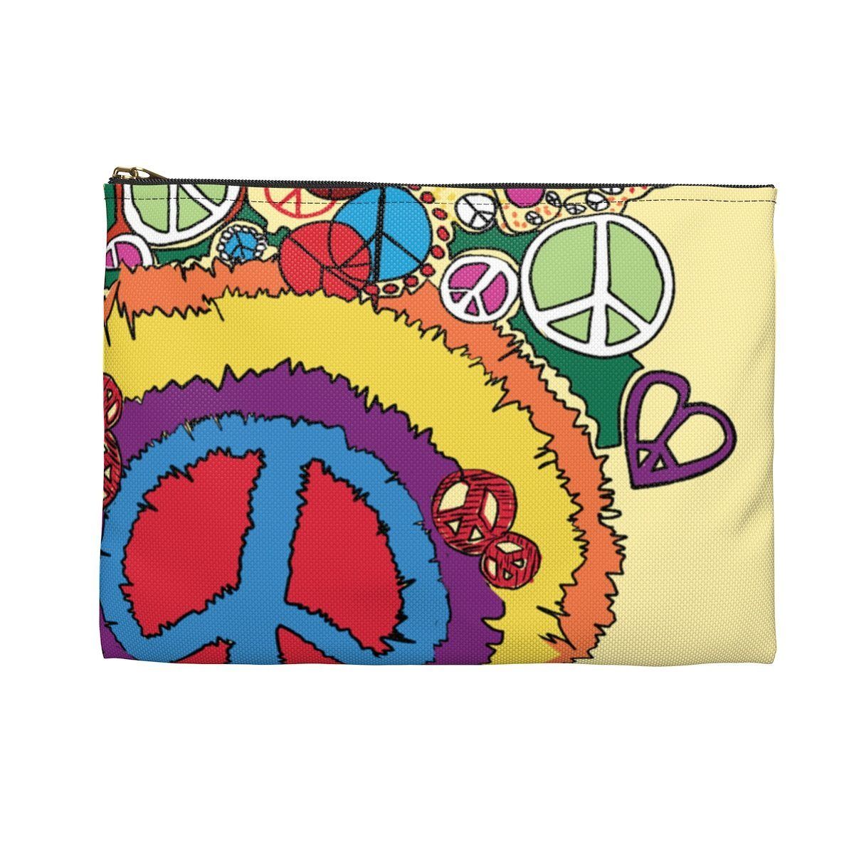 Peace Love Accessory Pouch Bags Printify