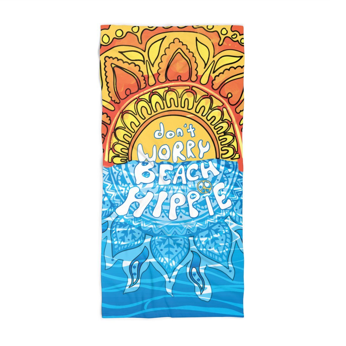 Don't Worry - Beach Hippe - Beach Towel Home Decor Printify