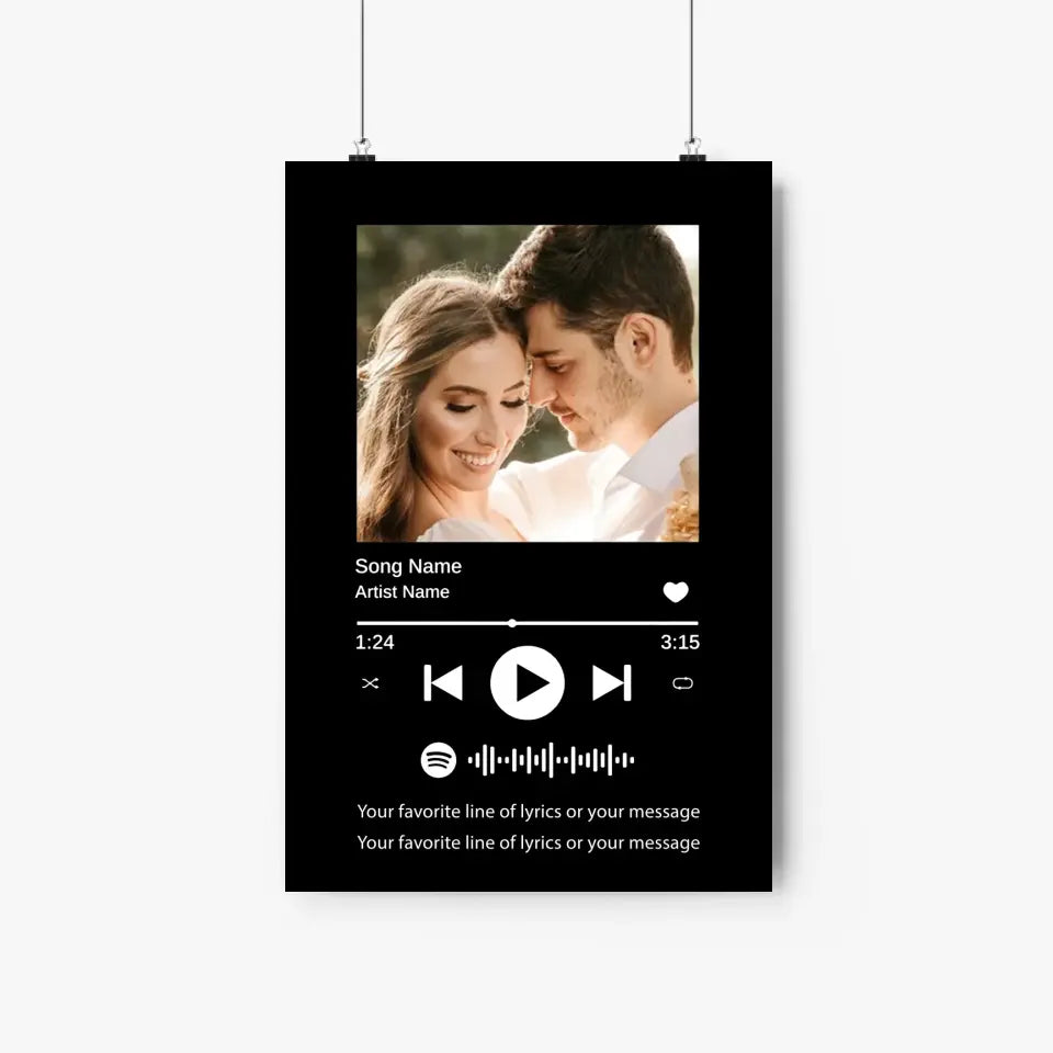 Customized Photo and Lyric Posters | Gift for Him | Gift For Her | Couple Gift copy