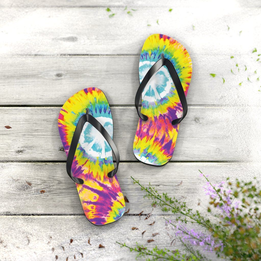Tie Dye Unisex Flip-Flops Shoes Printify