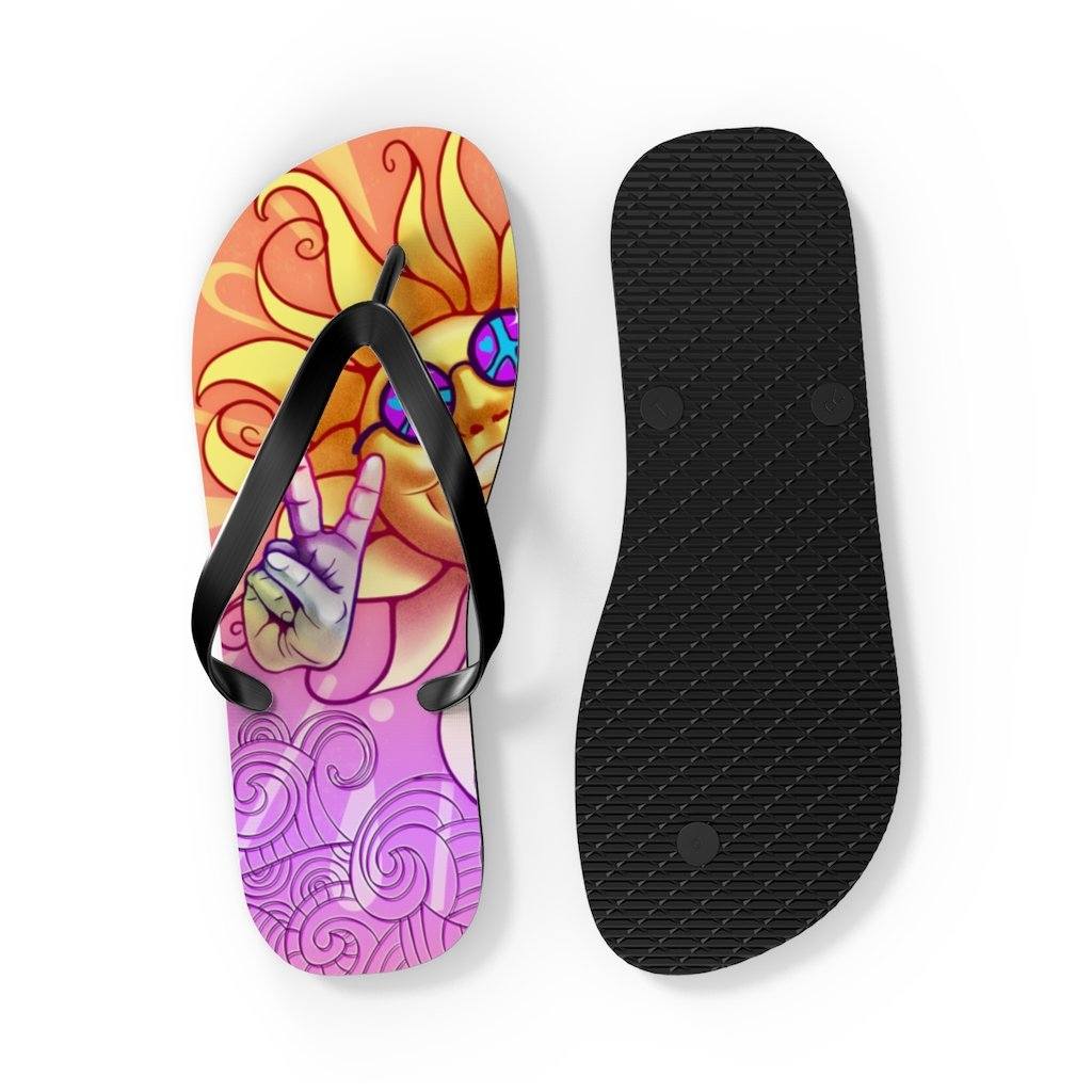 Sun - Peace Out - Unisex Flip Flops Shoes Printify