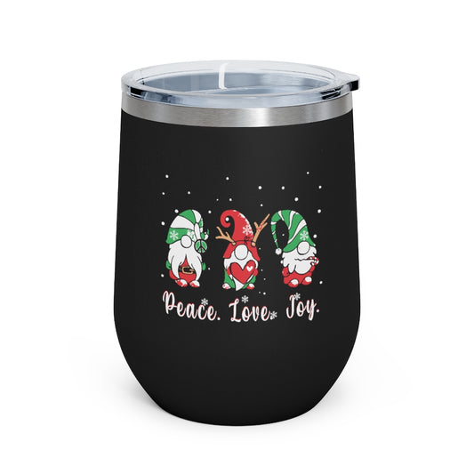 Gnomes- Peace- Love- Joy- Wine Tumbler