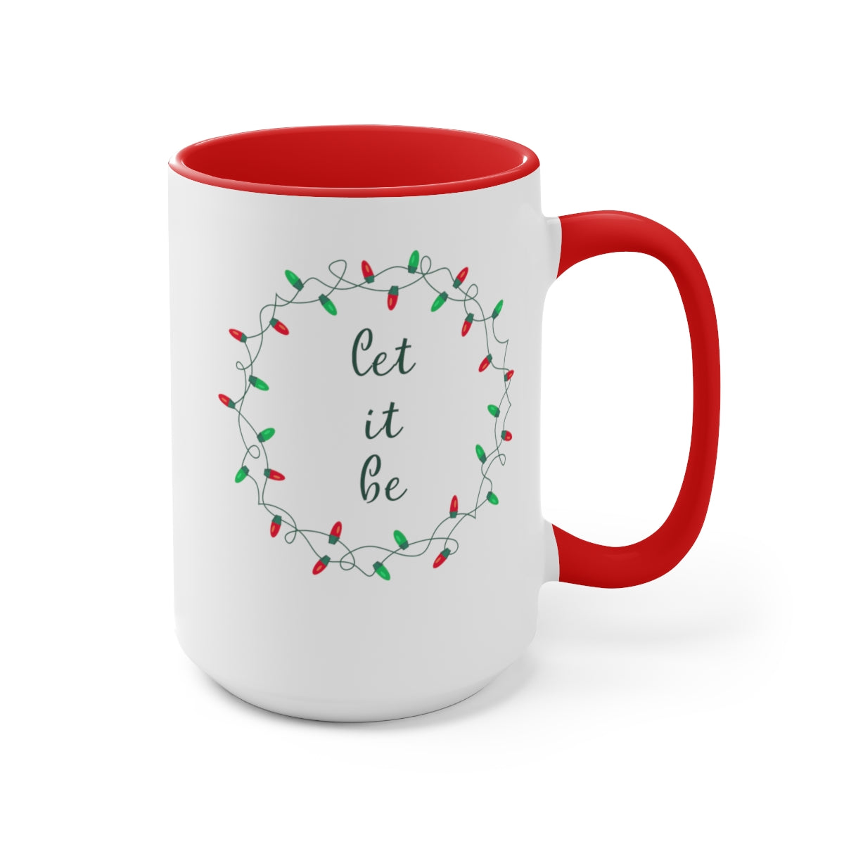 Let It Be Festive Two-Tone Coffee Mugs, 15oz
