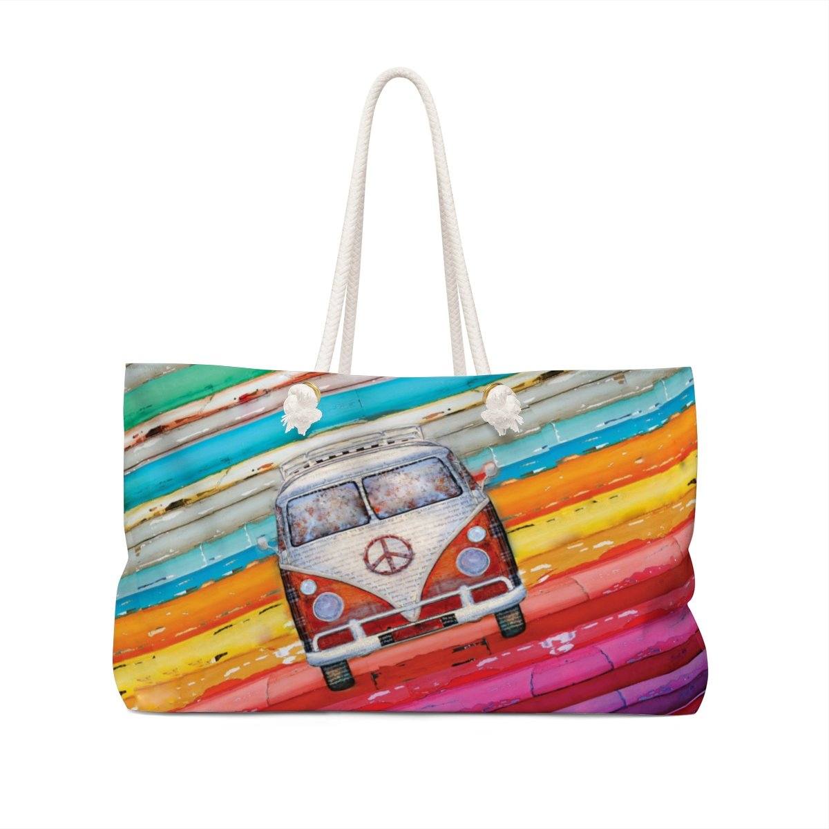 Hippie Van Weekender Bag Bags Printify