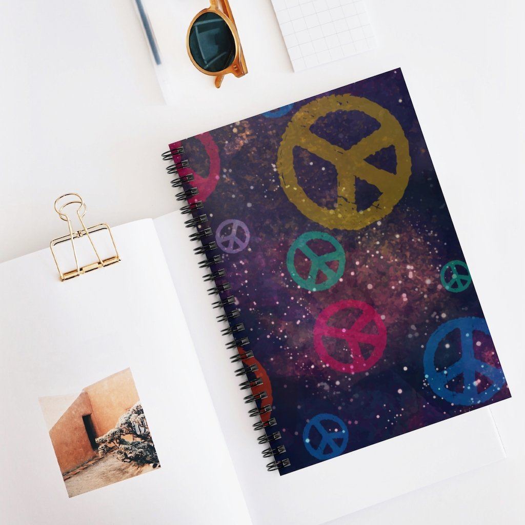 Peace Signs - Spiral Notebook - Ruled Line Paper products Printify