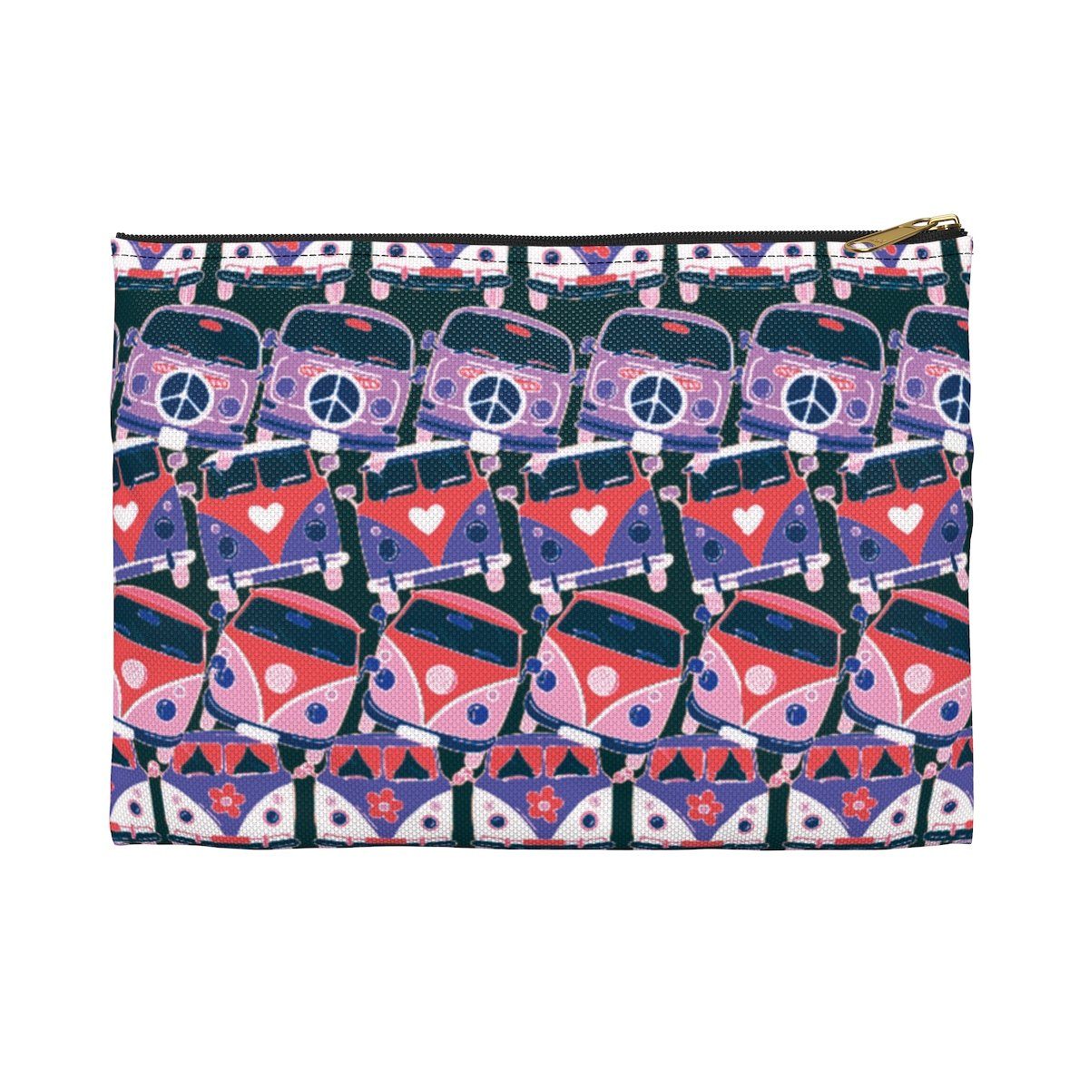 Hippie Van Accessory Pouch Bags Printify Small Black