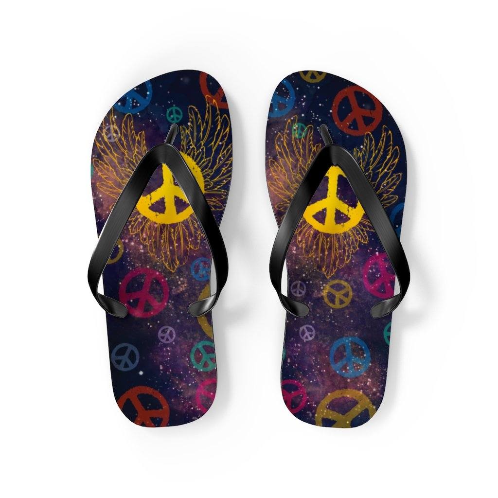 Dream Catcher Unisex Flip-Flops Shoes Printify M Black