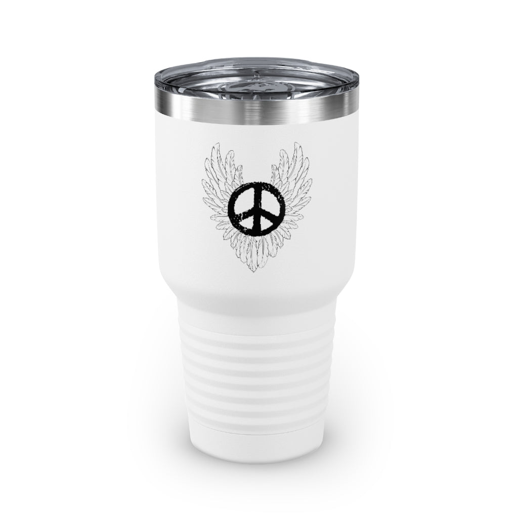 Peace Sign Wings- Sunflower- Tumbler, 30oz