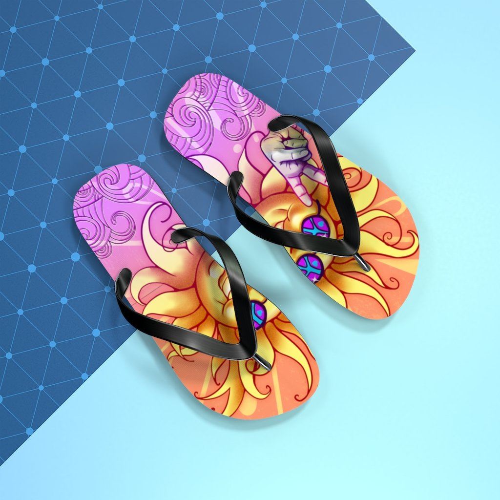 Sun - Peace Out - Unisex Flip Flops Shoes Printify