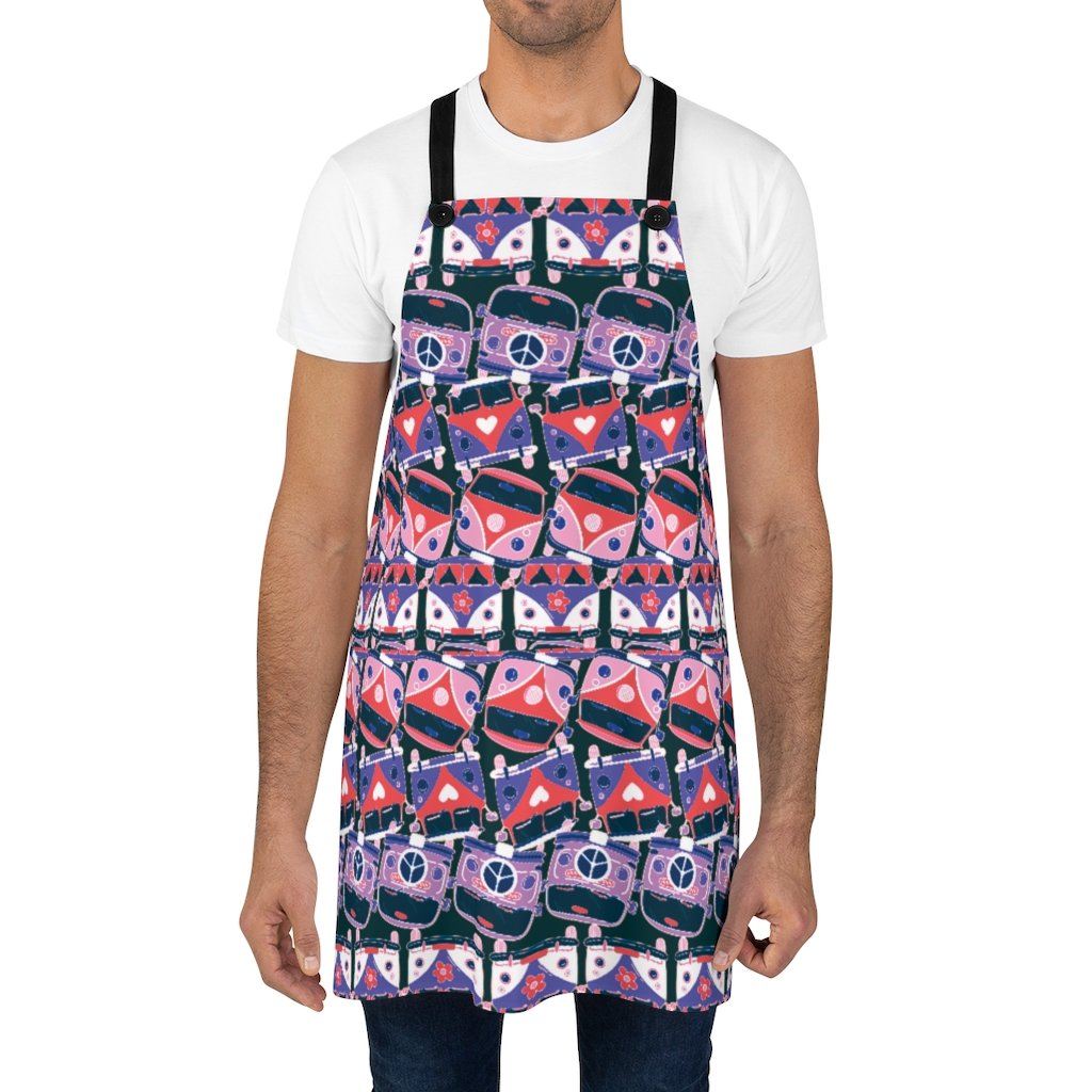 Hippie Van Pattern - Apron Accessories Printify