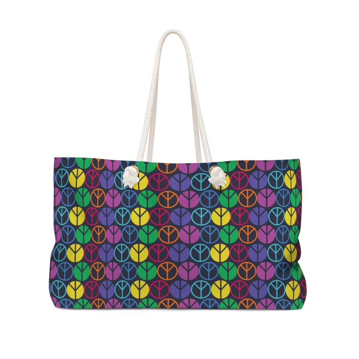 Peace Sign Pattern Weekender Bag Bags Printify