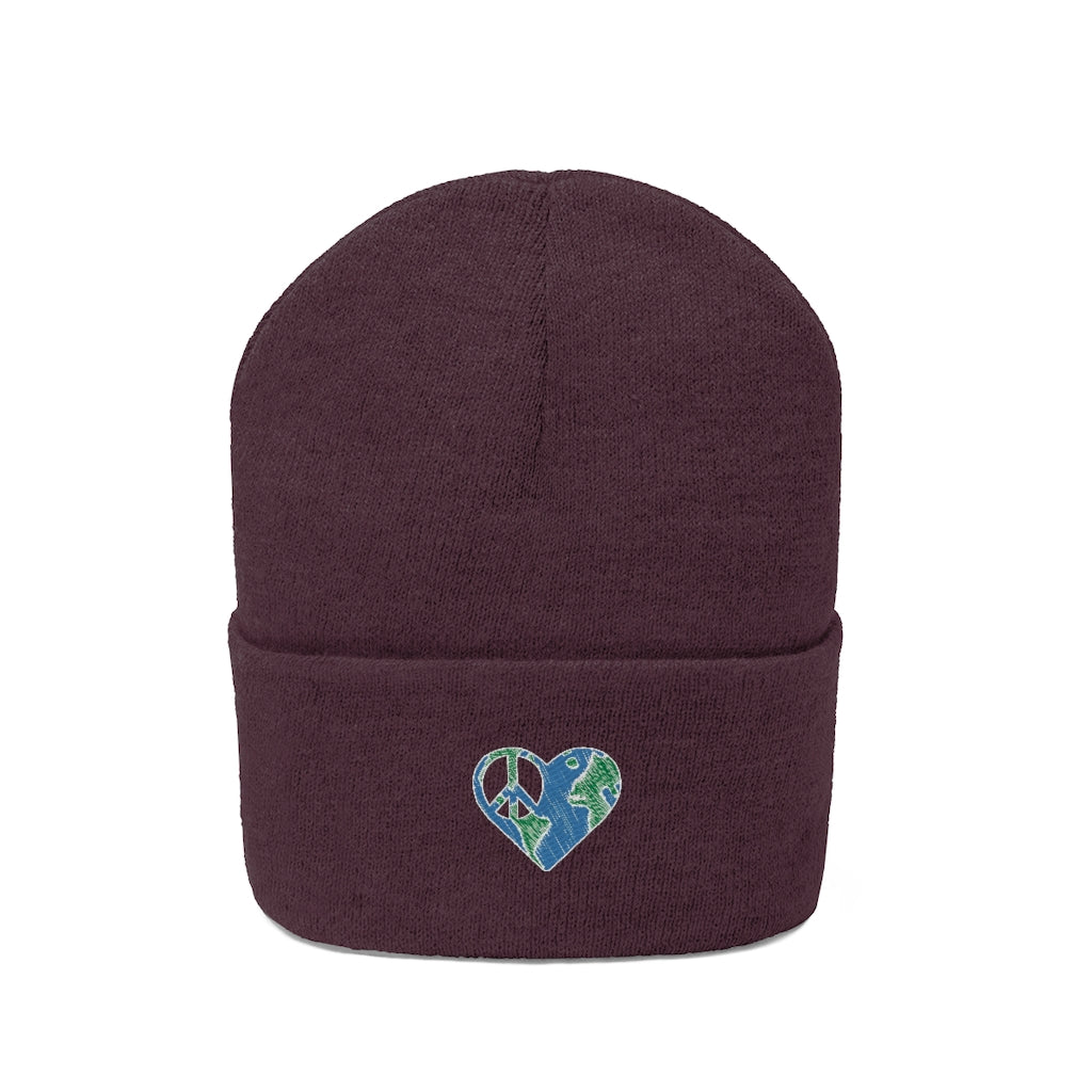 I heart peace- Knit Beanie