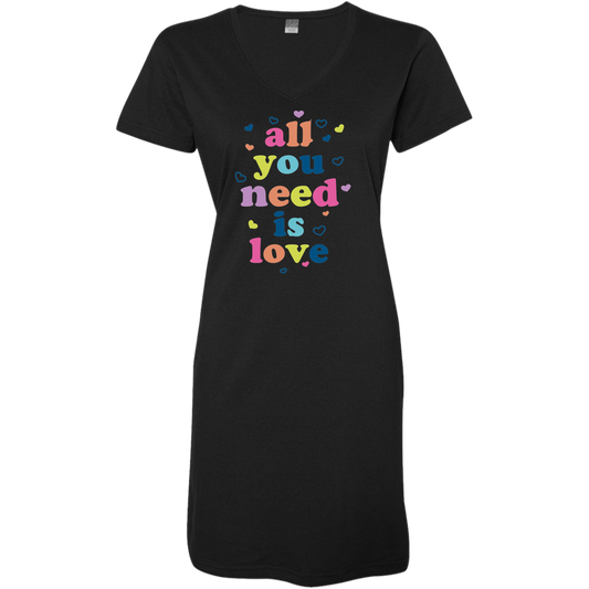 All You Need Is Love Ladies' V-Neck Fine Jersey Cover-Up
