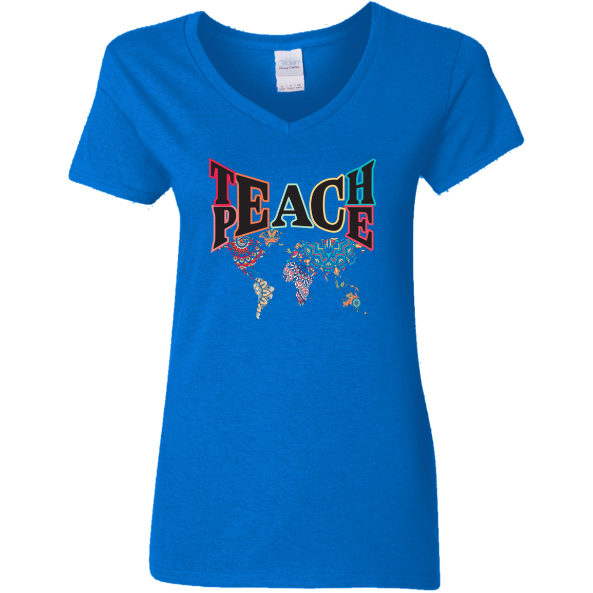 Teach Peace V-Neck T-shirts