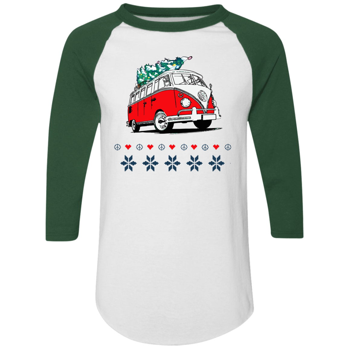 Hippie Van Holiday 3/4 Sleeve Raglan T-shirts