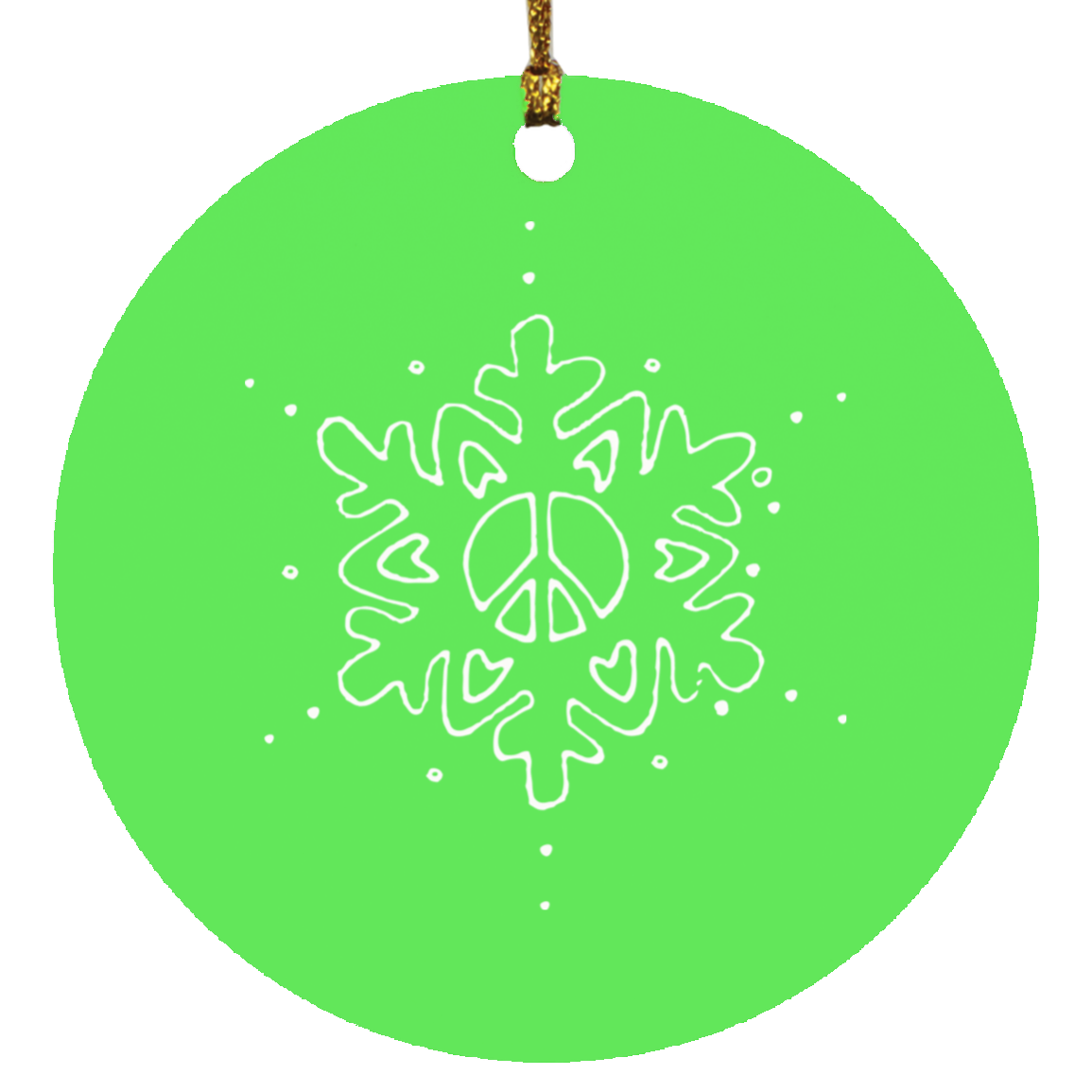 Peace- Love- Snow Flake- Circle Ornament