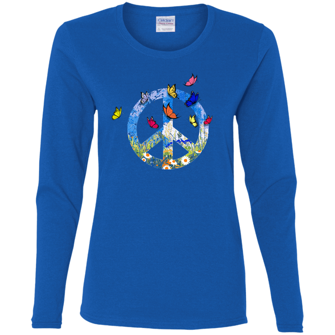 Spring Butterflies Ladies' Cotton LS T-Shirt