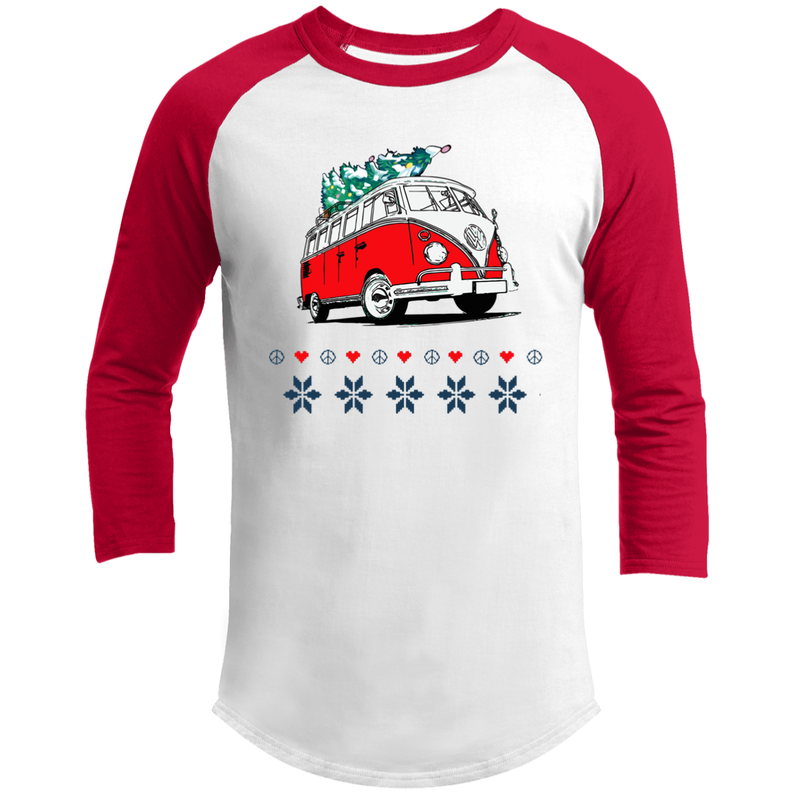 Hippie Van 3/4 Raglan Sleeve Holiday Shirt