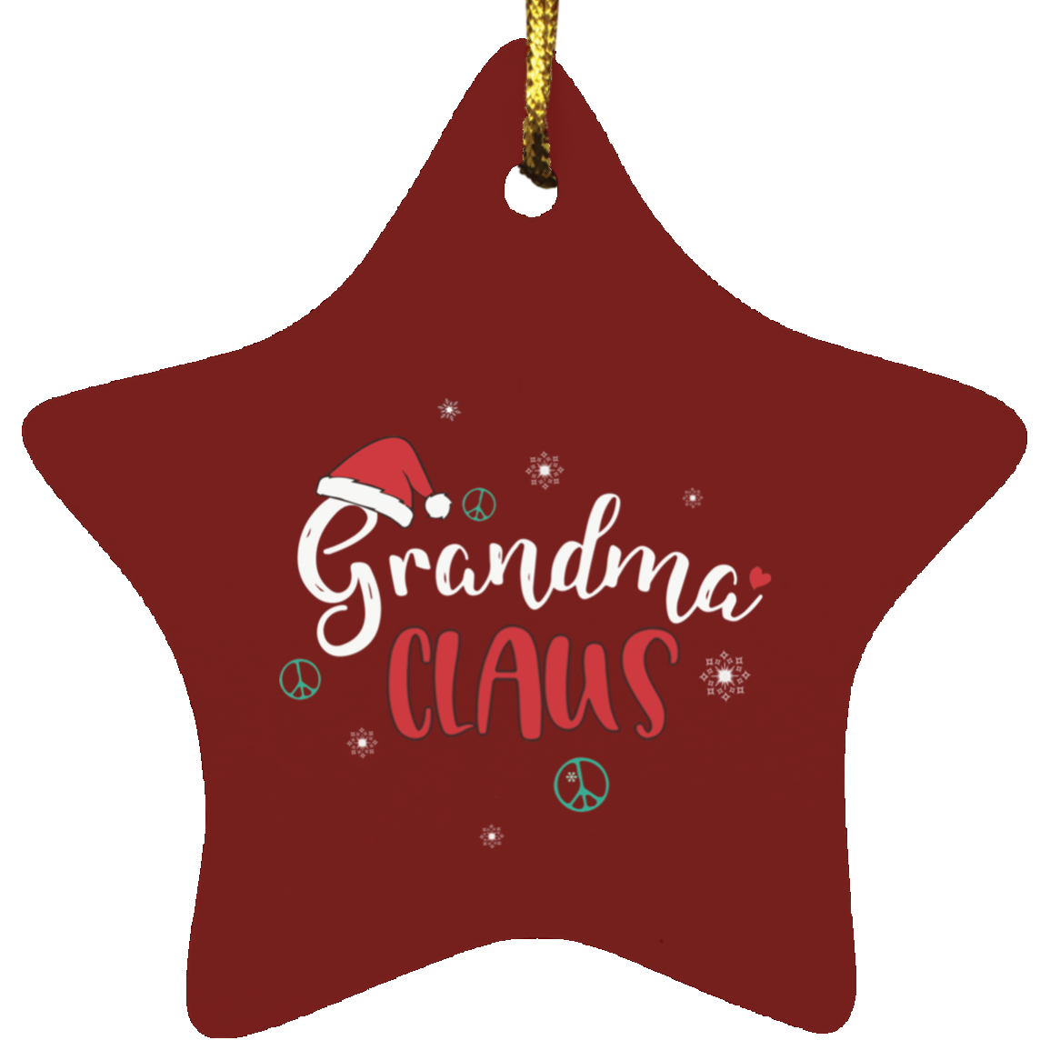 Grandma Claus- Star Ornament
