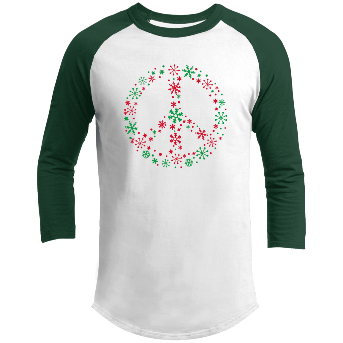 Holiday Peace Sign 3/4 Sleeve Raglan T-shirts