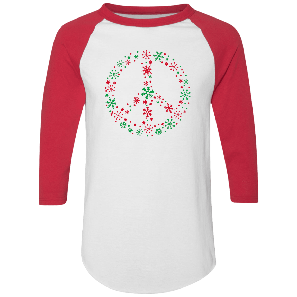 Holiday Peace Sign 3/4 Sleeve Raglan T-shirts