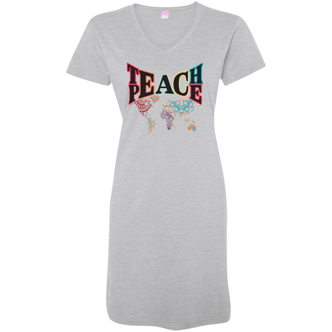 Teach Peace Ladies' V-Neck Fine Jersey Cover-Up