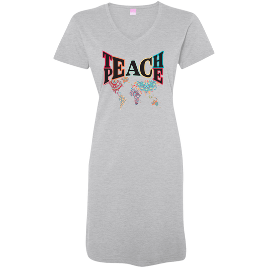 Teach Peace Ladies' V-Neck Fine Jersey Cover-Up