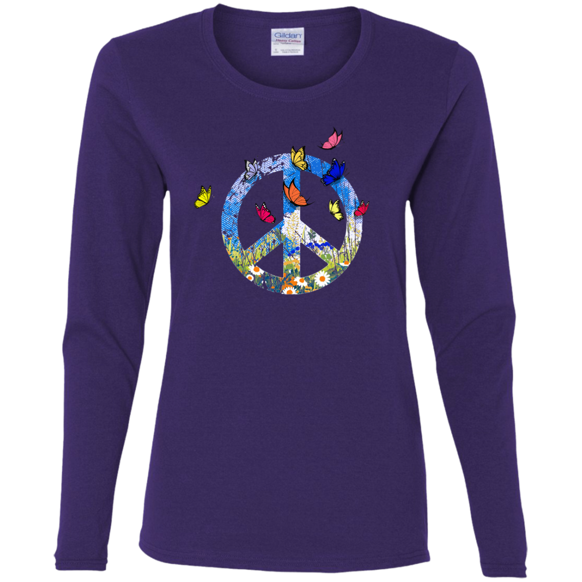 Spring Butterflies Ladies' Cotton LS T-Shirt