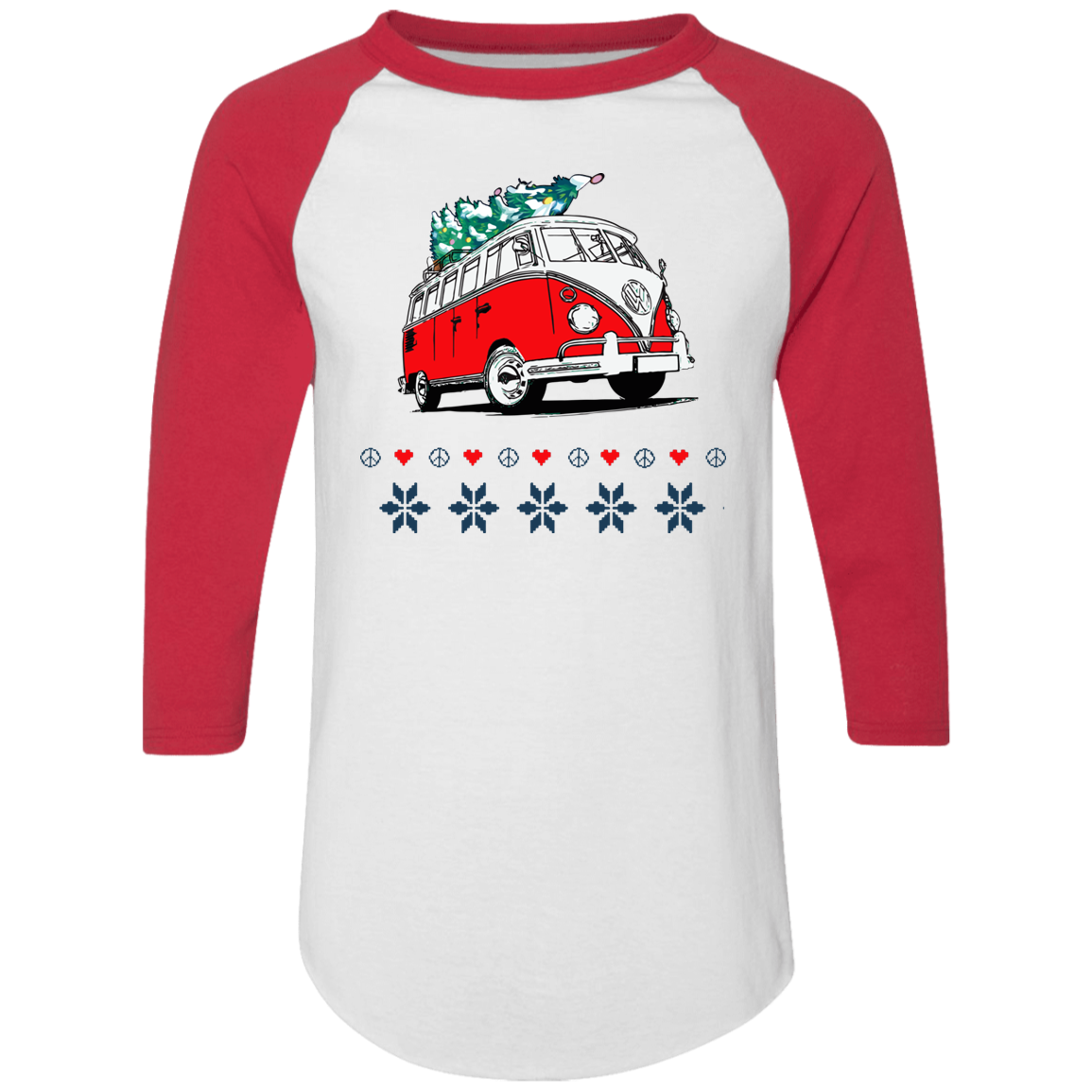 Hippie Van Holiday 3/4 Sleeve Raglan T-shirts