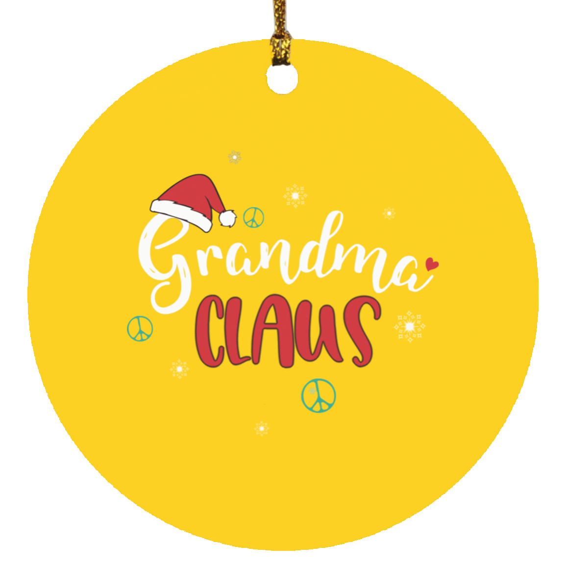 Grandma Claus- Circle Ornament