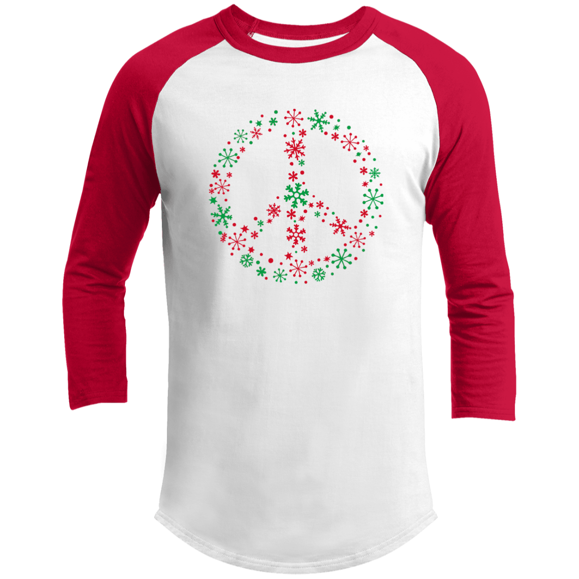 Holiday Peace Sign 3/4 Sleeve Raglan T-shirts