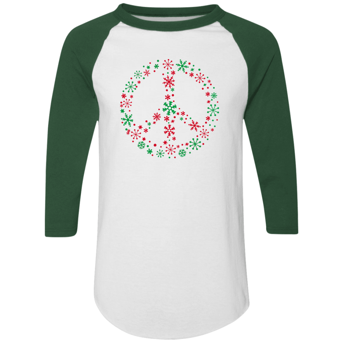 Holiday Peace Sign 3/4 Sleeve Raglan T-shirts