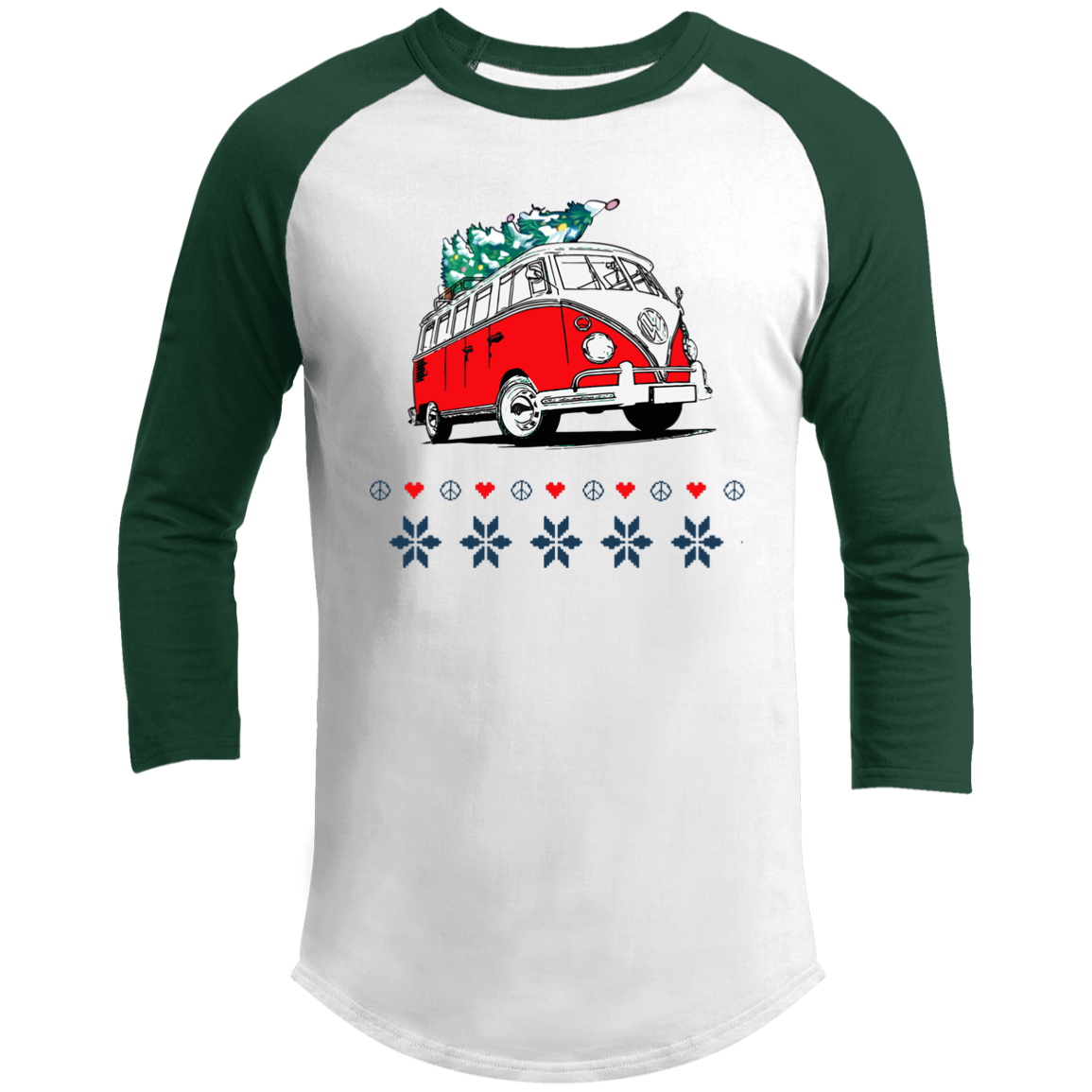 Hippie Van 3/4 Raglan Sleeve Holiday Shirt