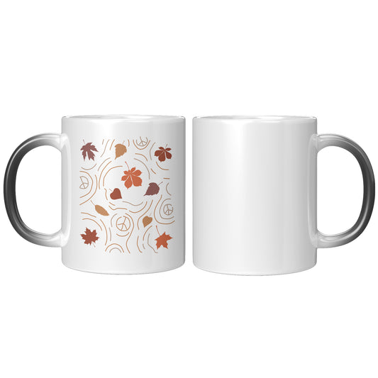 Fall Leaves Peace Signs 11oz Magic Mug