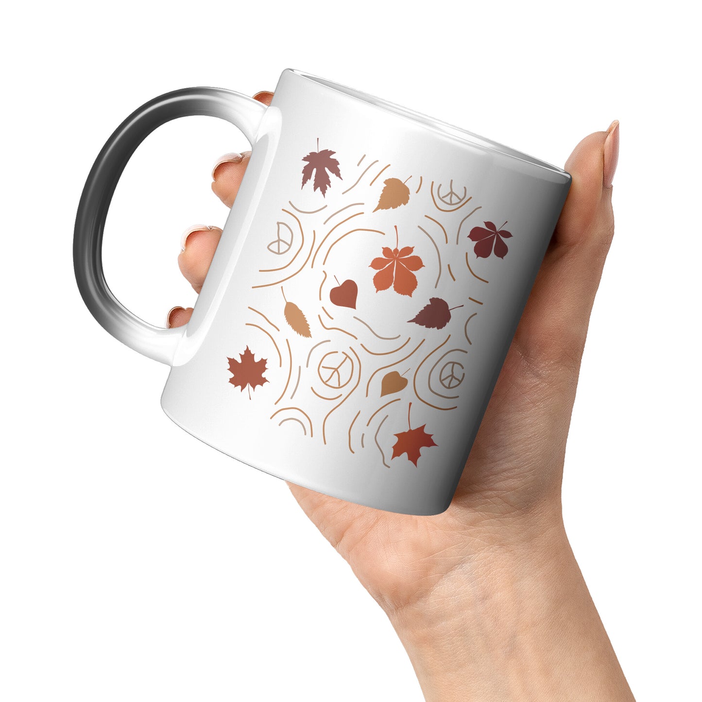 Fall Leaves Peace Signs 11oz Magic Mug