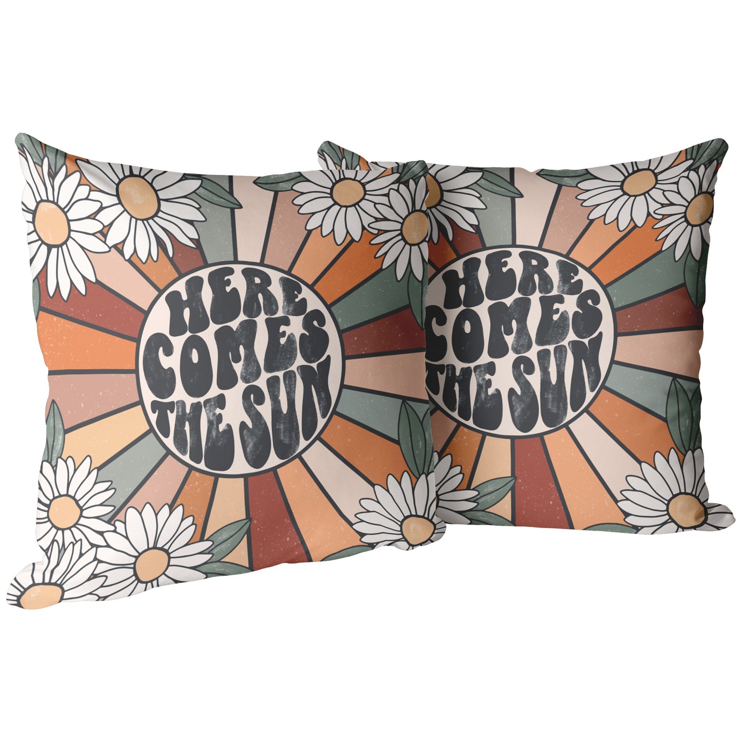 Here Comes The Sun Retro Pillows And Covers