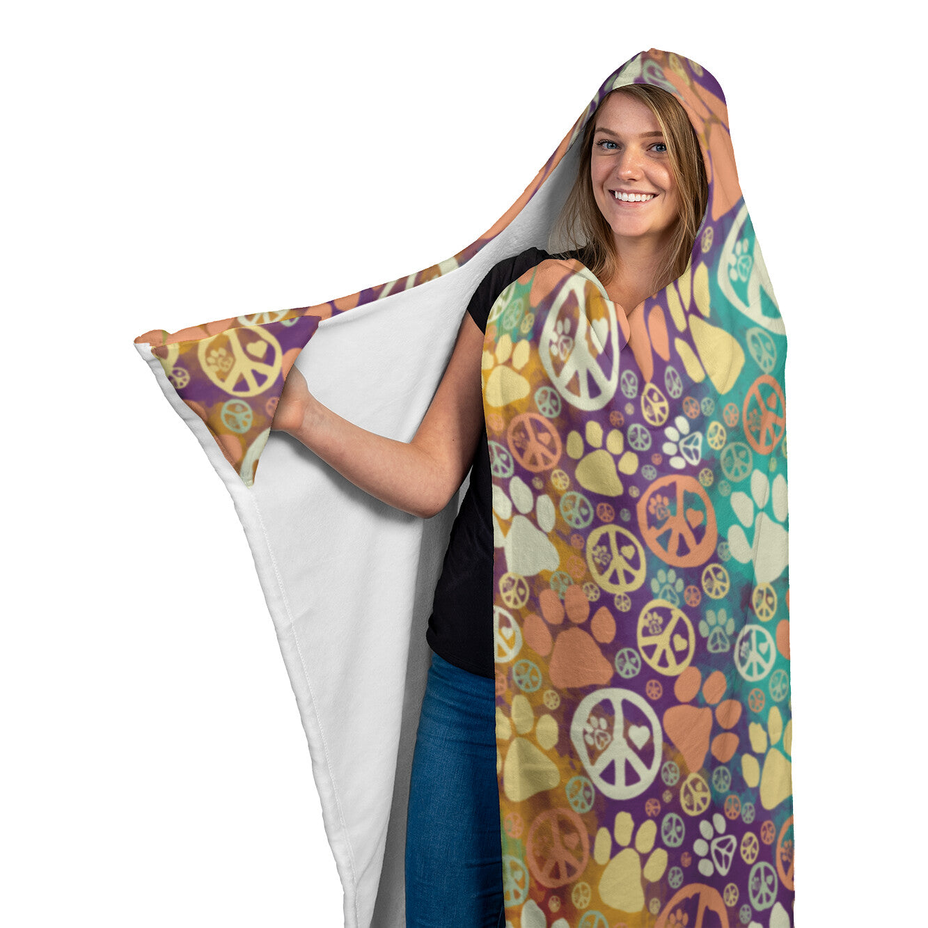 Peace Paws Hooded Blanket