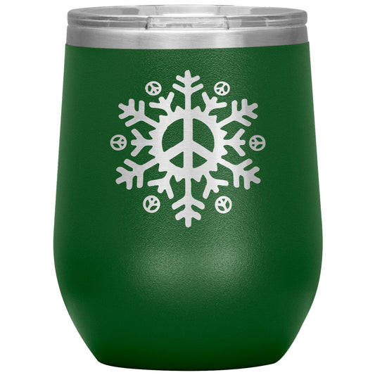 Peace Snowflake 12oz Wine Insulated Tumbler