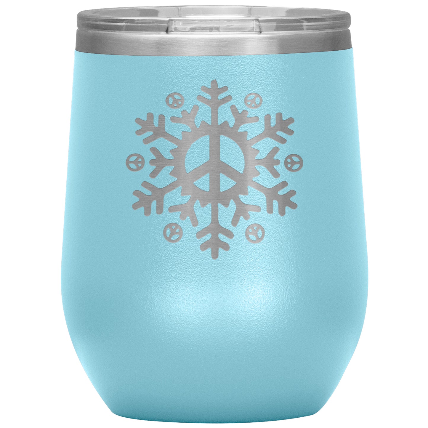 Peace Snowflake 12oz Wine Insulated Tumbler